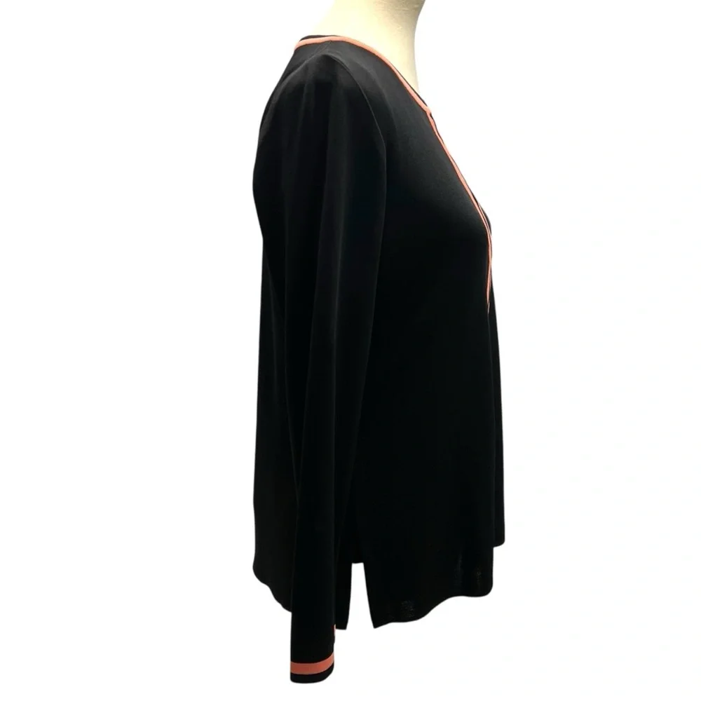 Misook 2 Piece Black Tank & Jacket Coral Trim Women’s Small/Medium - Picture 7 of 12